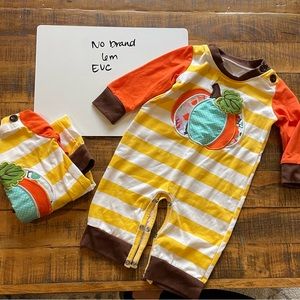 Matching set 6m fall rompers